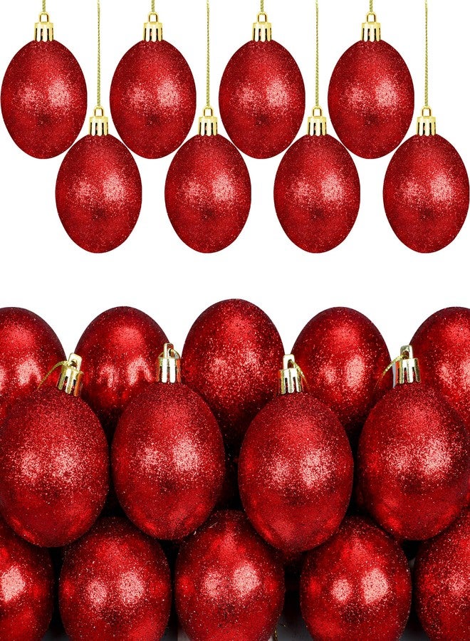 Fairooth 12 Pcs Red Ball Ornaments 2.4 Inch Shatterproof Christmas Tree Decorations Glittering Plastic Hanging Ball Ornaments for Xmas Tree Home Holiday Party Decor - Image 1
